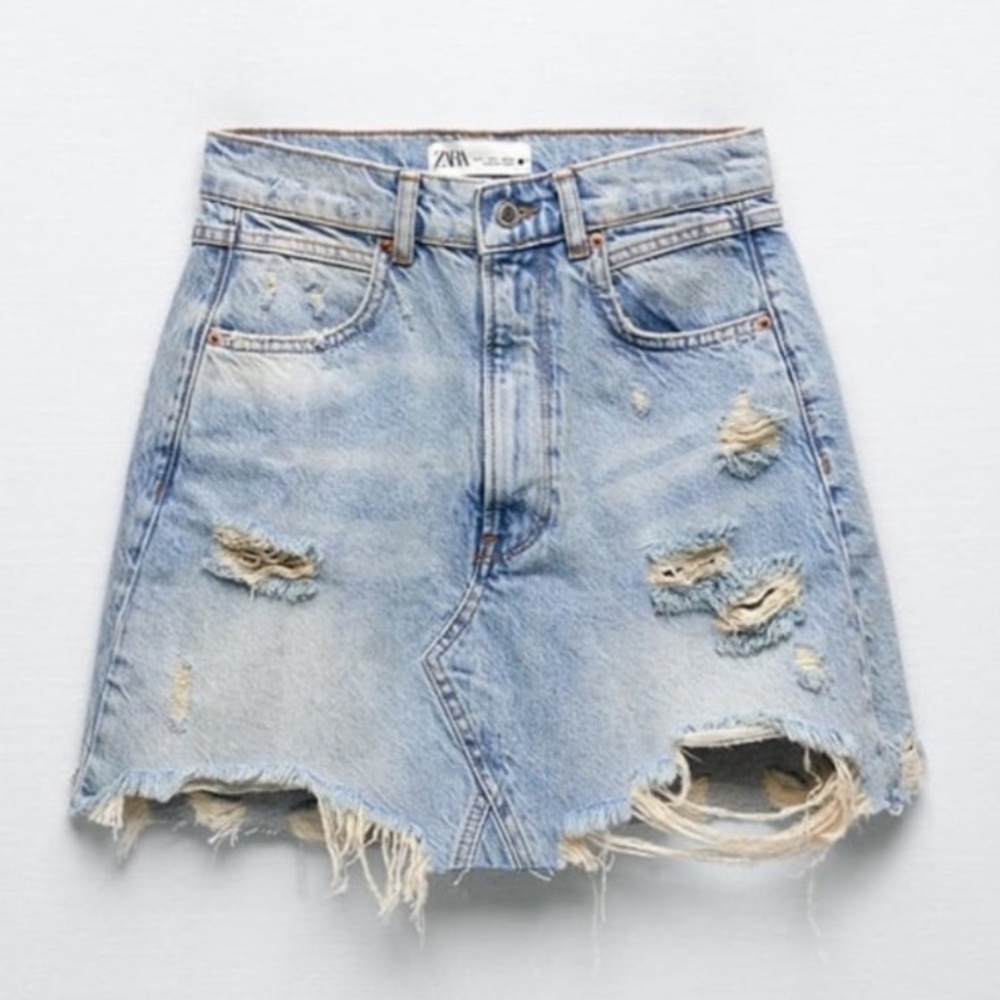 ZARA THE MINI SKIRT PASADENA BLUE SIZE MEDIUM - Picture 5 of 9